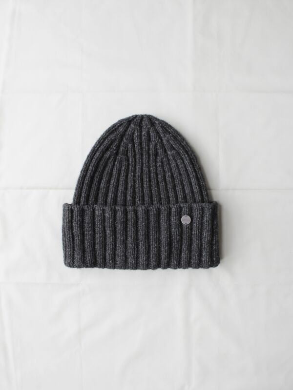 Шапка в резинку, темно-серый ягненок
