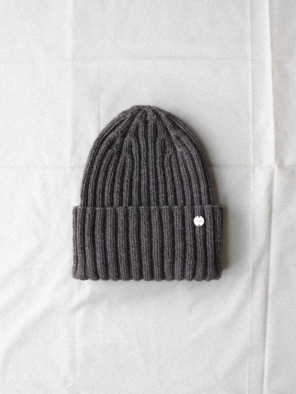 Шапка в резинку 21 см, тауп меринос с ангорой